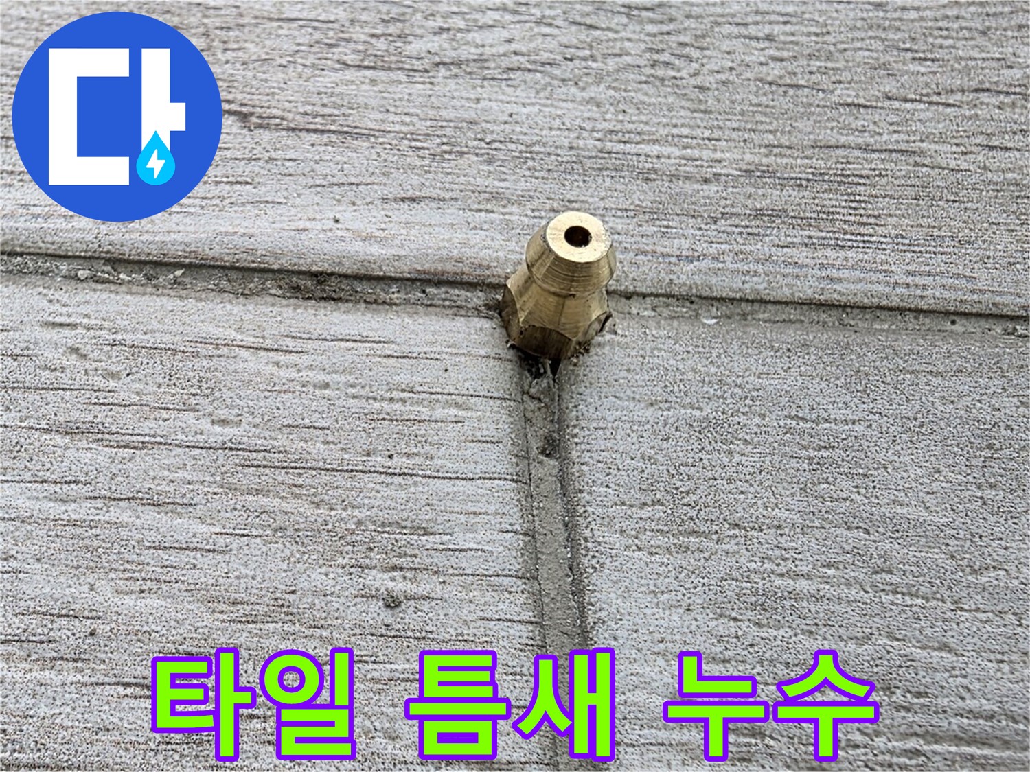 중계동 청구3차 아파트 누수 - 타일 틈새에서 누수가 발생하는 모습