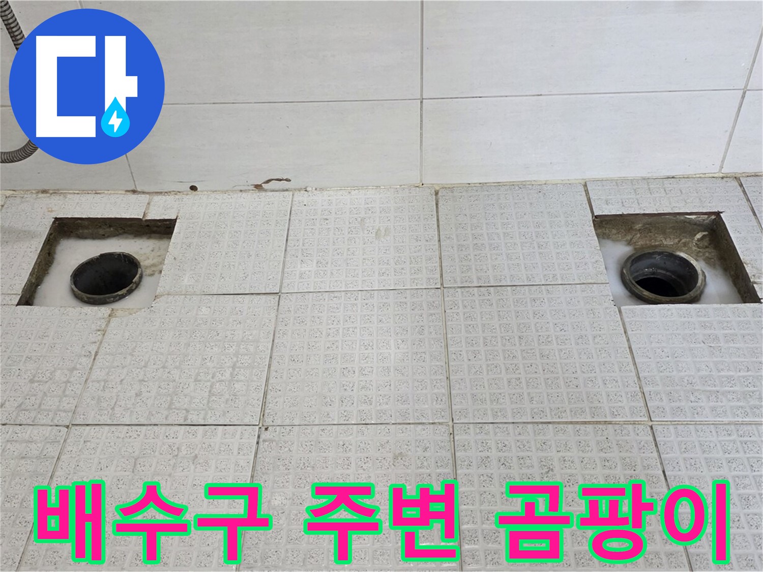 과천 세인트빌 욕실 - 배수구 주변 곰팡이 발견 - 누수가 오래된 것 같아요.