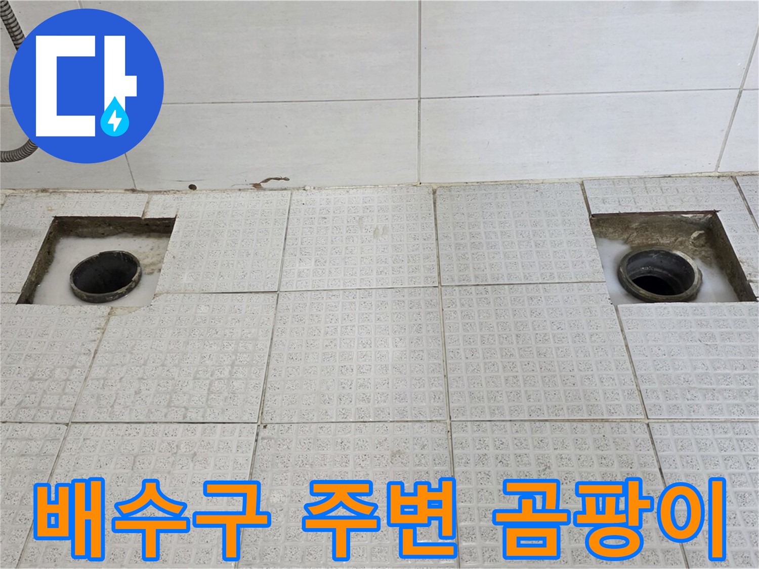 과천 세인트빌 욕실 - 배수구 주변 곰팡이 발견 - 누수가 오래된 것 같아요.