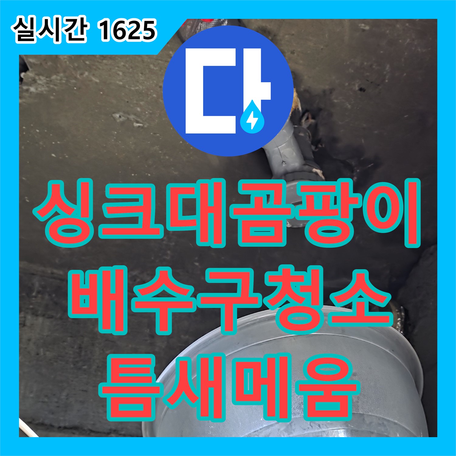 화도 누수업체, 싱크대 배수구 주변 곰팡이, 깨끗하게 청소하고 틈새 메워 해결