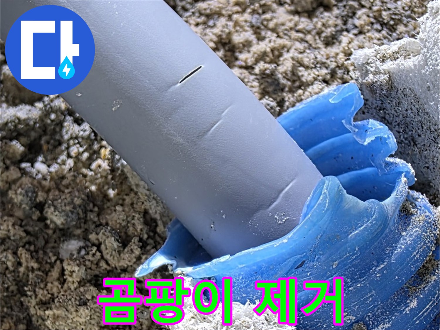양주 삼숭동 누수 - 누수 해결 후 배관 주변 곰팡이를 깨끗하게 제거했습니다 - 쾌적한 환경.