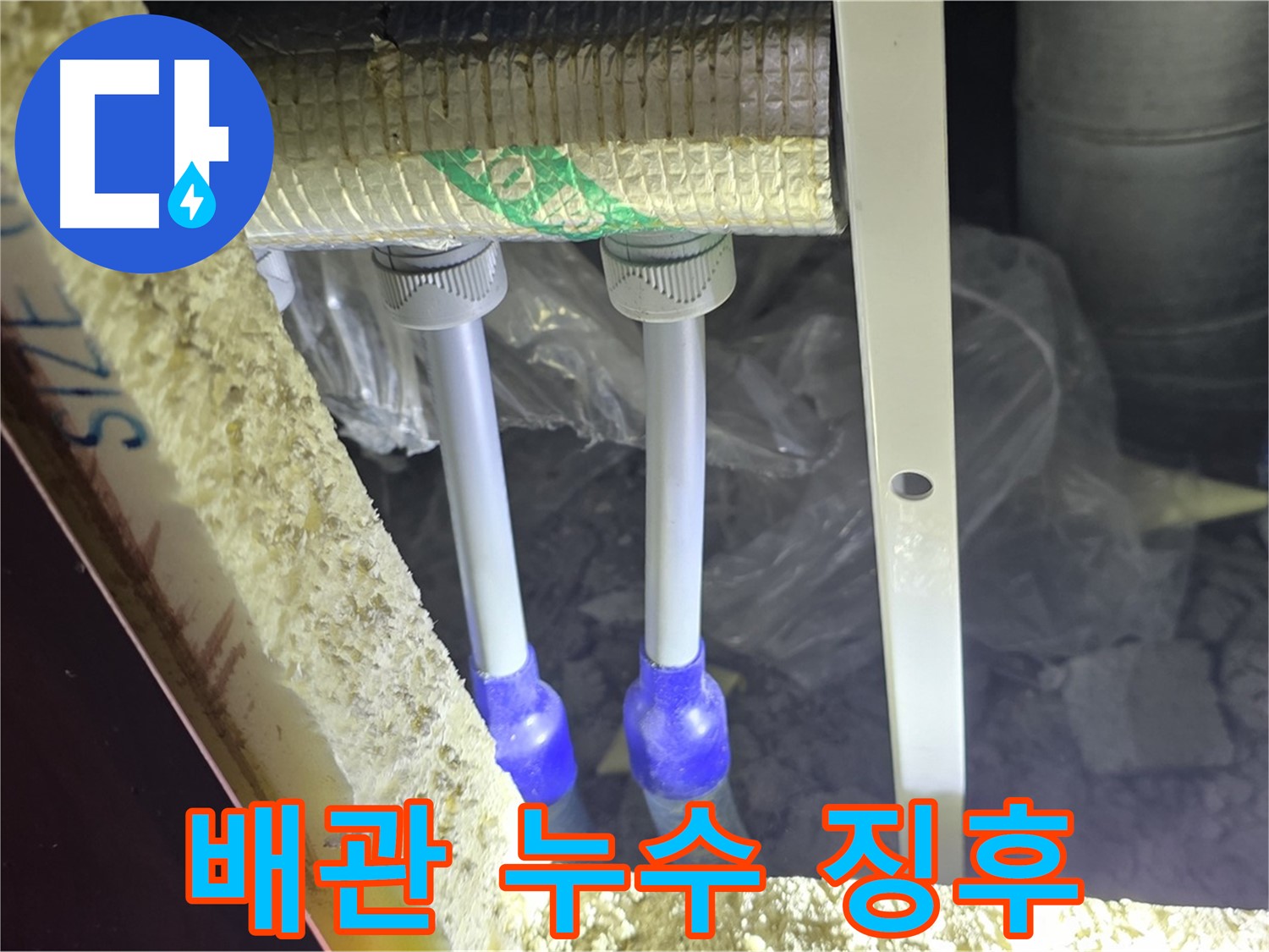 양주시 삼숭동 자이아파트 누수 - 배관 연결 부속 주변 누수 징후 초기 발견