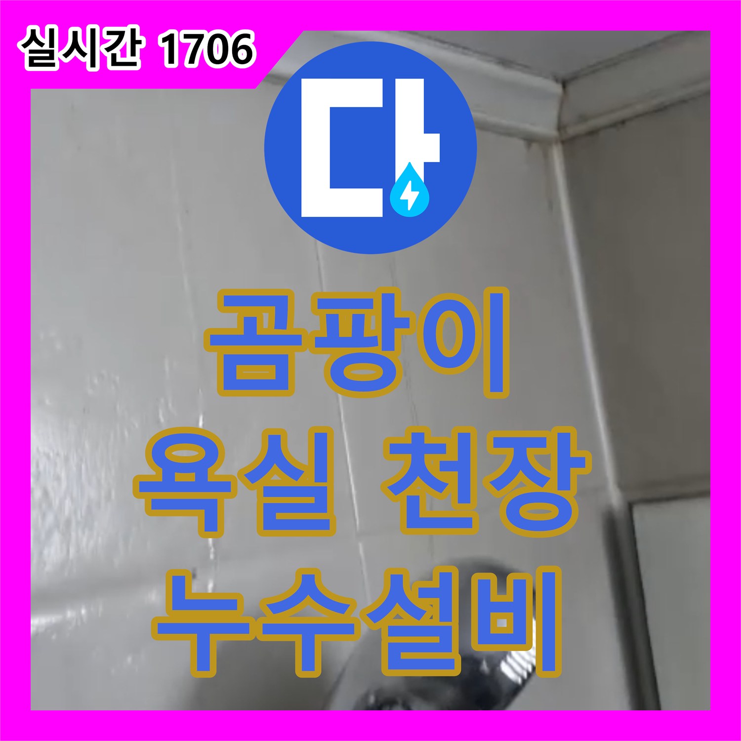 영등포 누수설비업체, 곰팡이 핀 욕실 천장 누수 해결