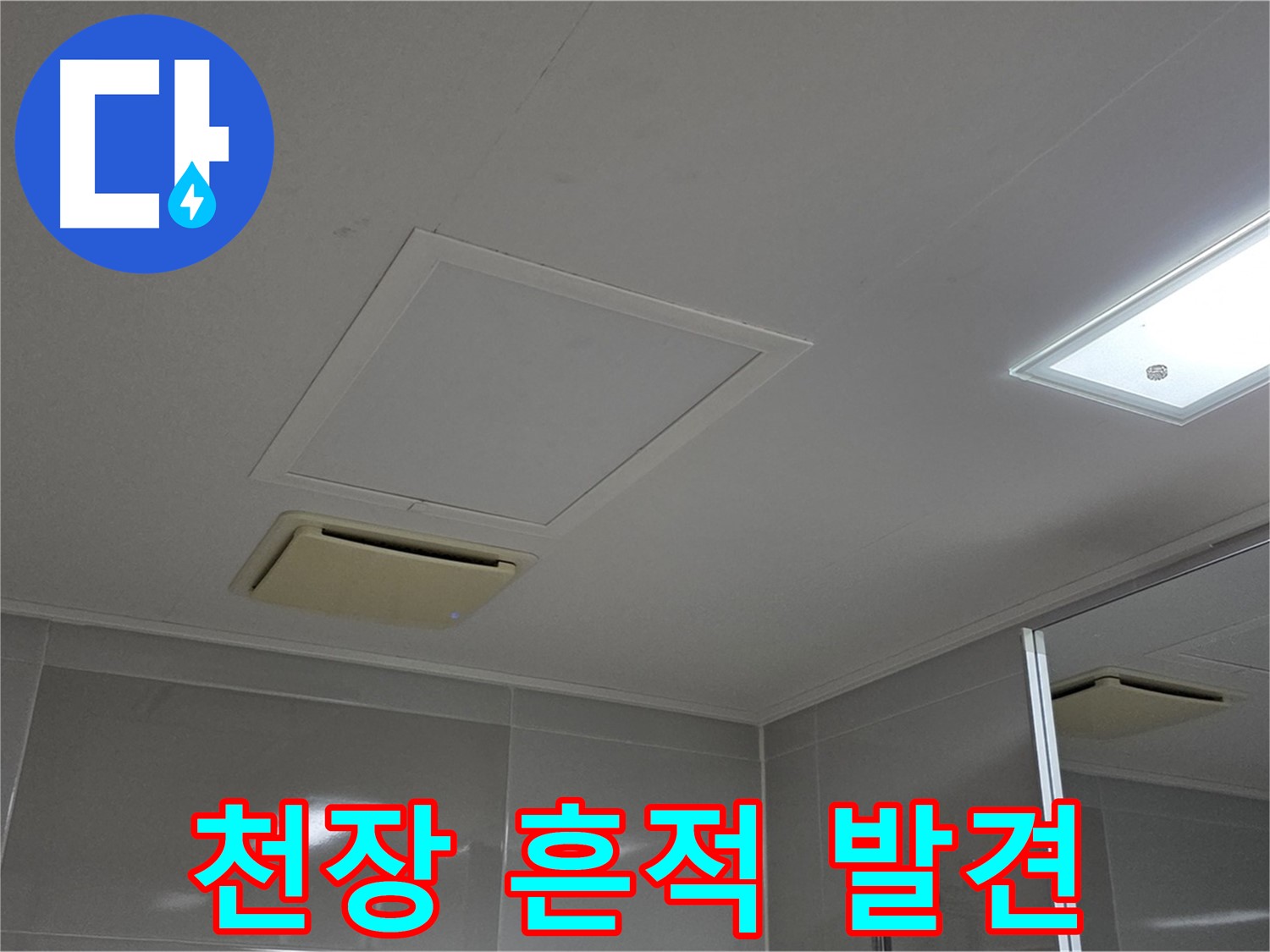양주 옥정 율정마을 아파트 - 욕실 천장에서 누수 흔적을 발견했습니다!