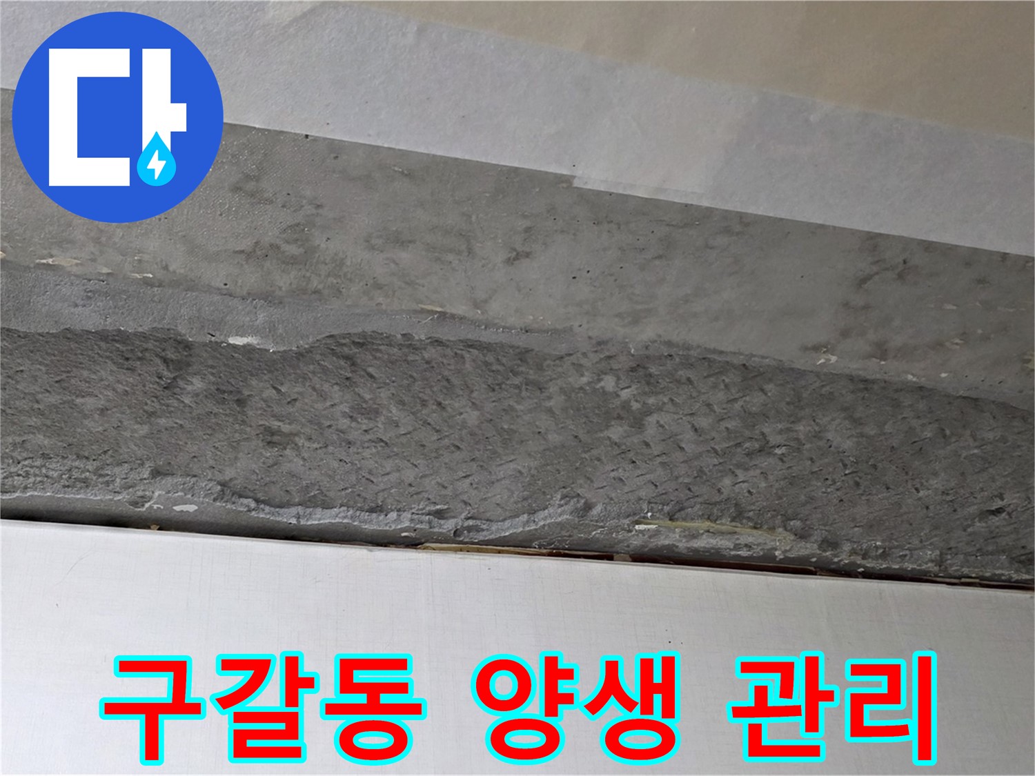 구갈동 아파트 천장 누수 - 콘크리트 방수 작업 후 꼼꼼한 양생 관리