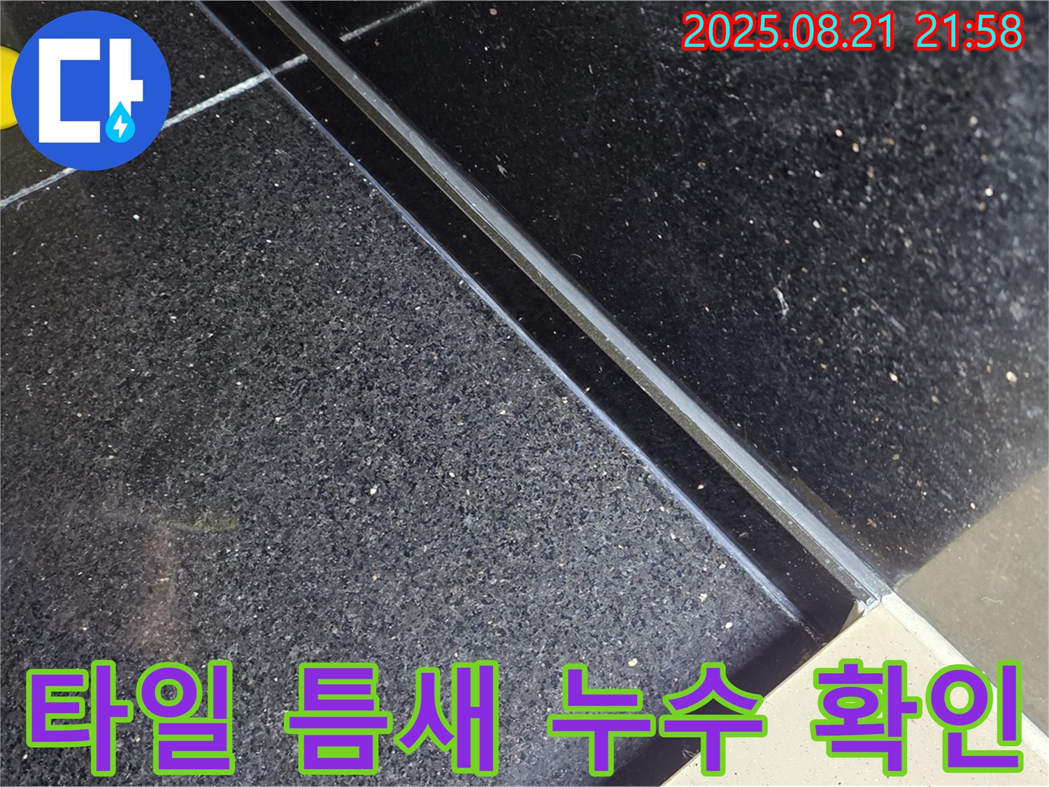 일산서구 하이파크에서 발생한 타일 틈새 누수 - 누수탐지 전문가가 꼼꼼하게 확인하고 있습니다.