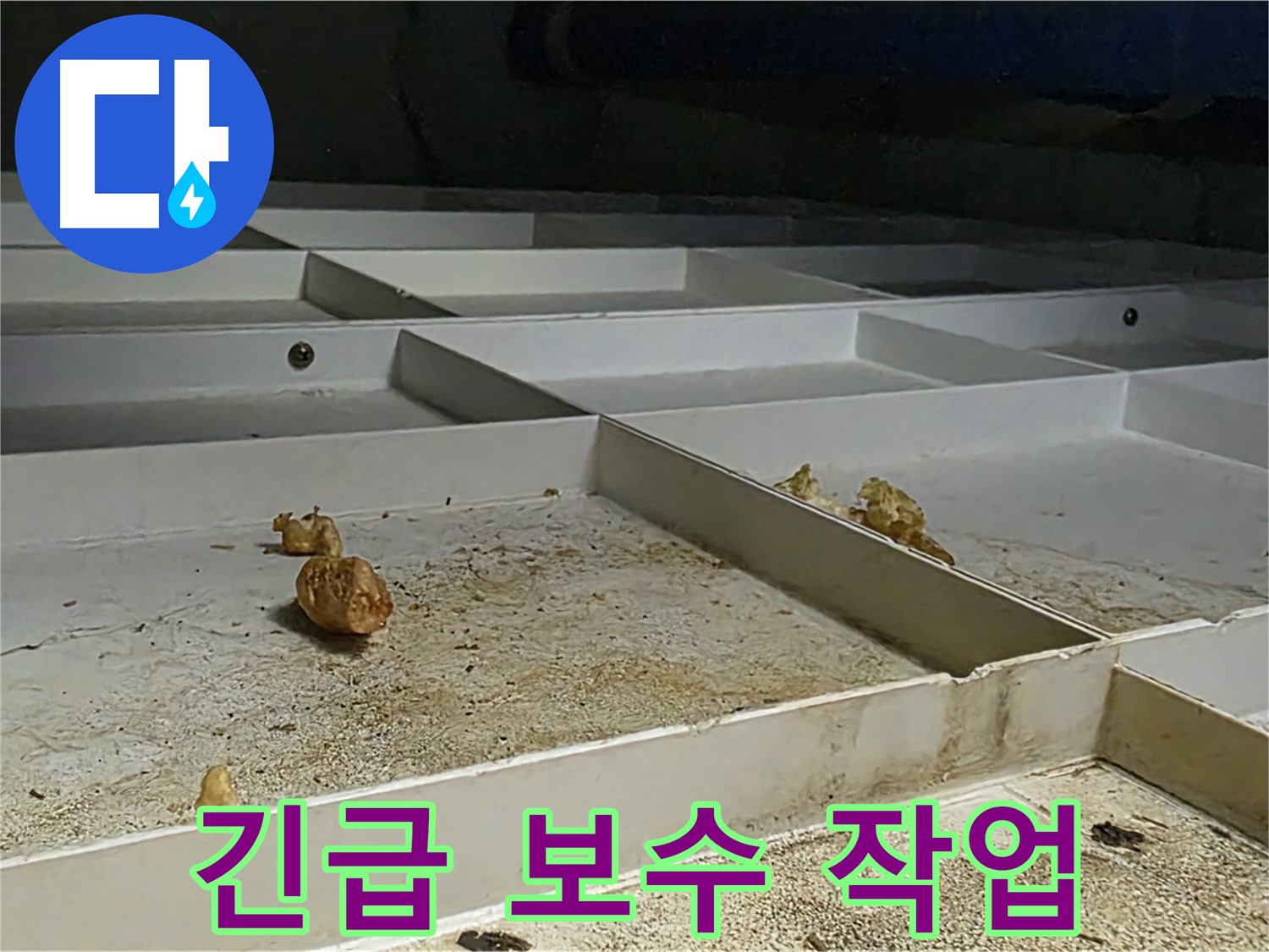 긴급 보수 작업 - 누수 긴급 보수 작업 진행