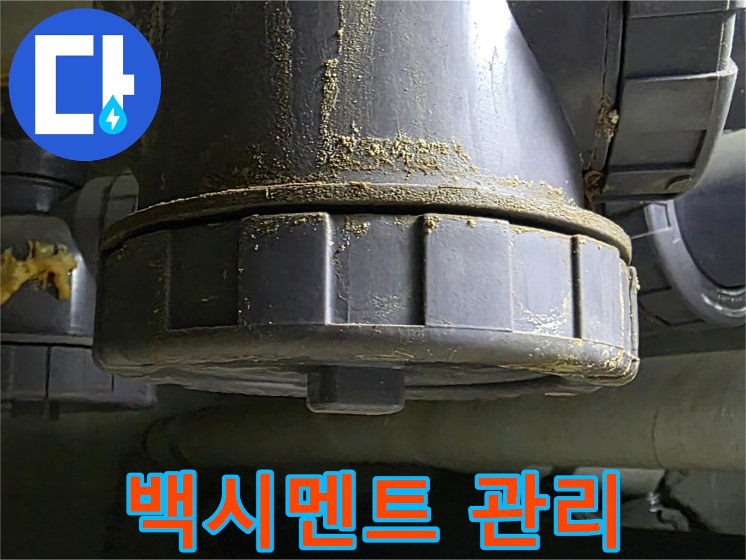 PVC 배관 연결부 - 백시멘트 관리로 누수 예방
