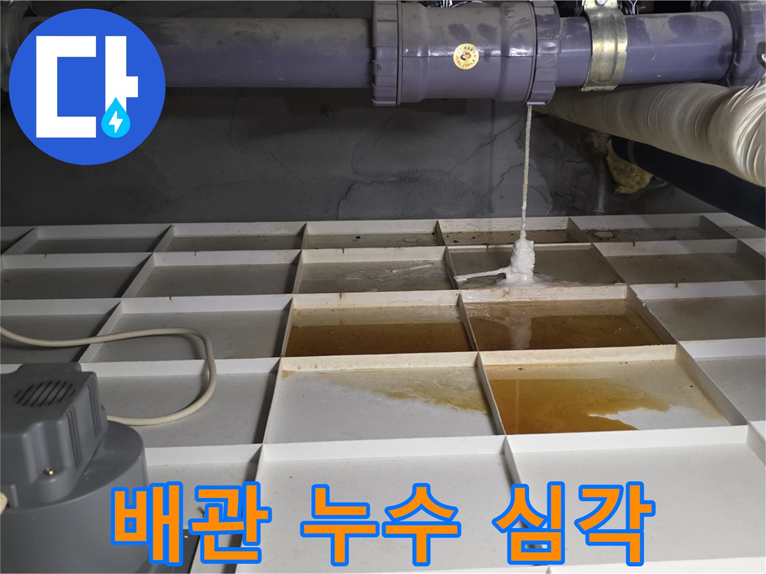 분당구 운중동 산운마을 6단지에서 발생한 심각한 배관 누수 - 신속한 해결이 필요한 상황입니다.