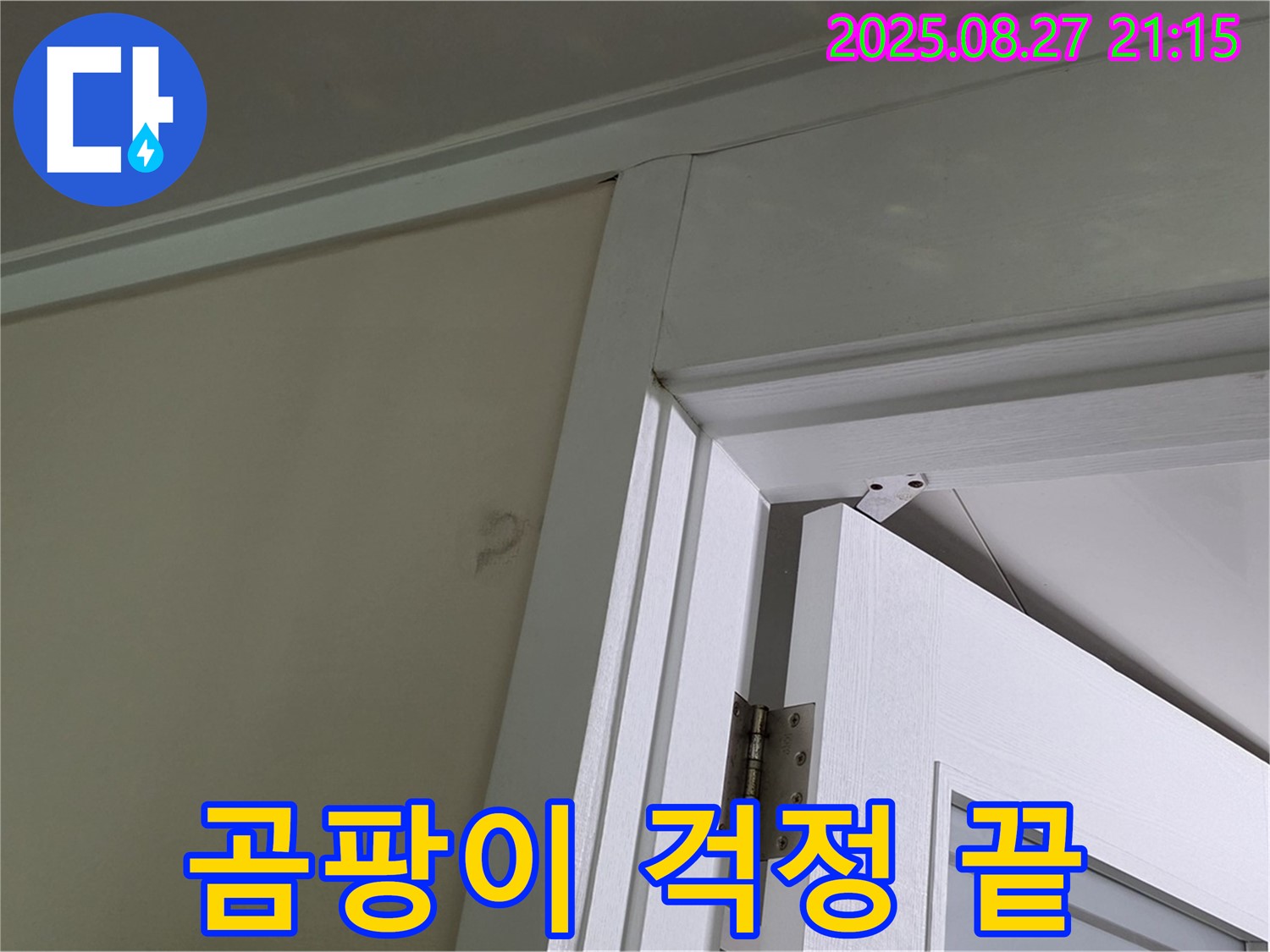 성남 분당 운중동 아파트 문 위 벽 누수 완벽 해결 - 누수 원인을 제거하고 곰팡이까지 완벽하게 제거하여 곰팡이 걱정 없이 쾌적한 환경을 만들어 드립니다.