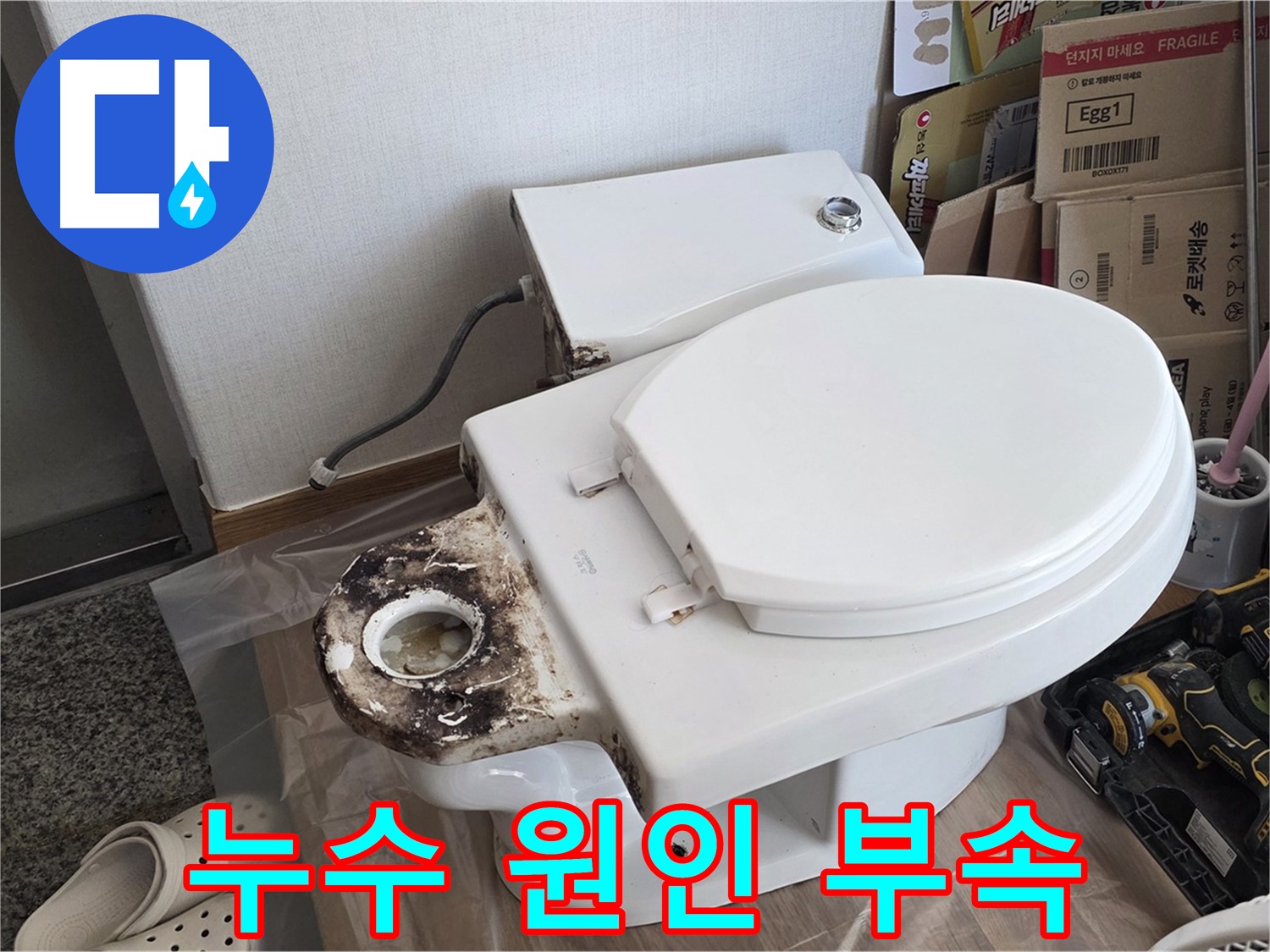 묵동 변기 누수 - 원인은 노후 오수관 부속! 교체 시공으로 완벽하게 차단해 드립니다.