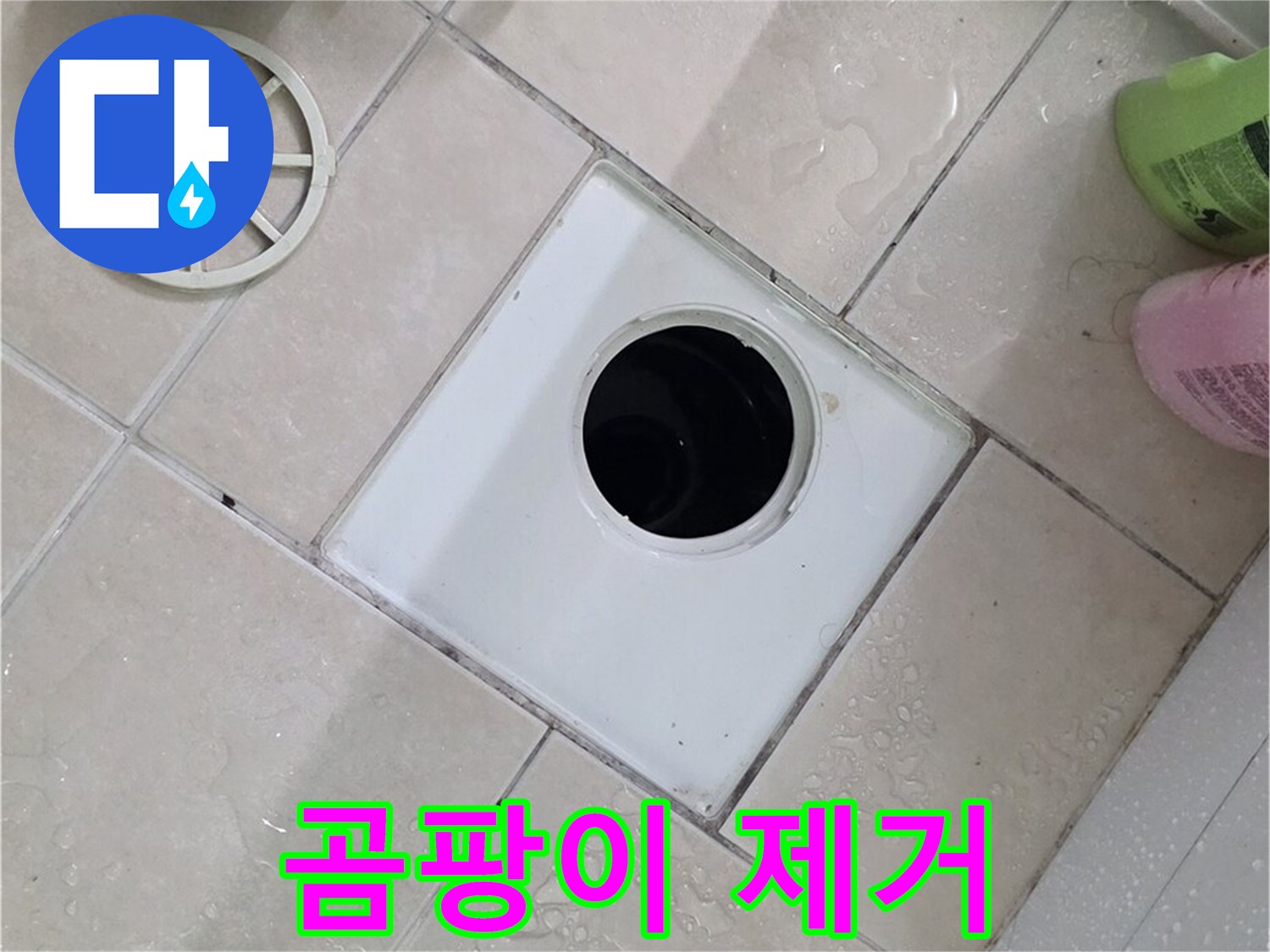 백석읍 서광아침의빛 욕실 하수구 - 부속 교체 후 곰팡이까지 깨끗하게 제거
