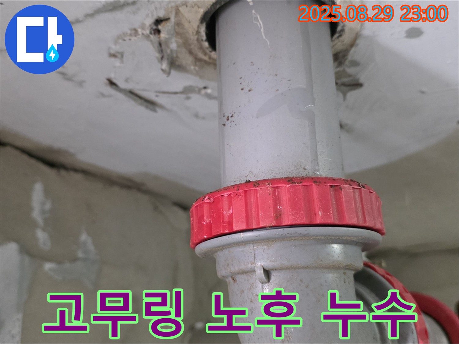 양주 백석 서광아파트 누수 - 하수 배관의 고무링 노후화로 인한 누수