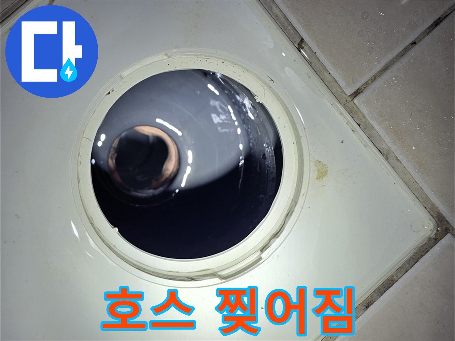 양주 백석 서광아파트 배수구 호스 찢어짐 - 새 호스 교체