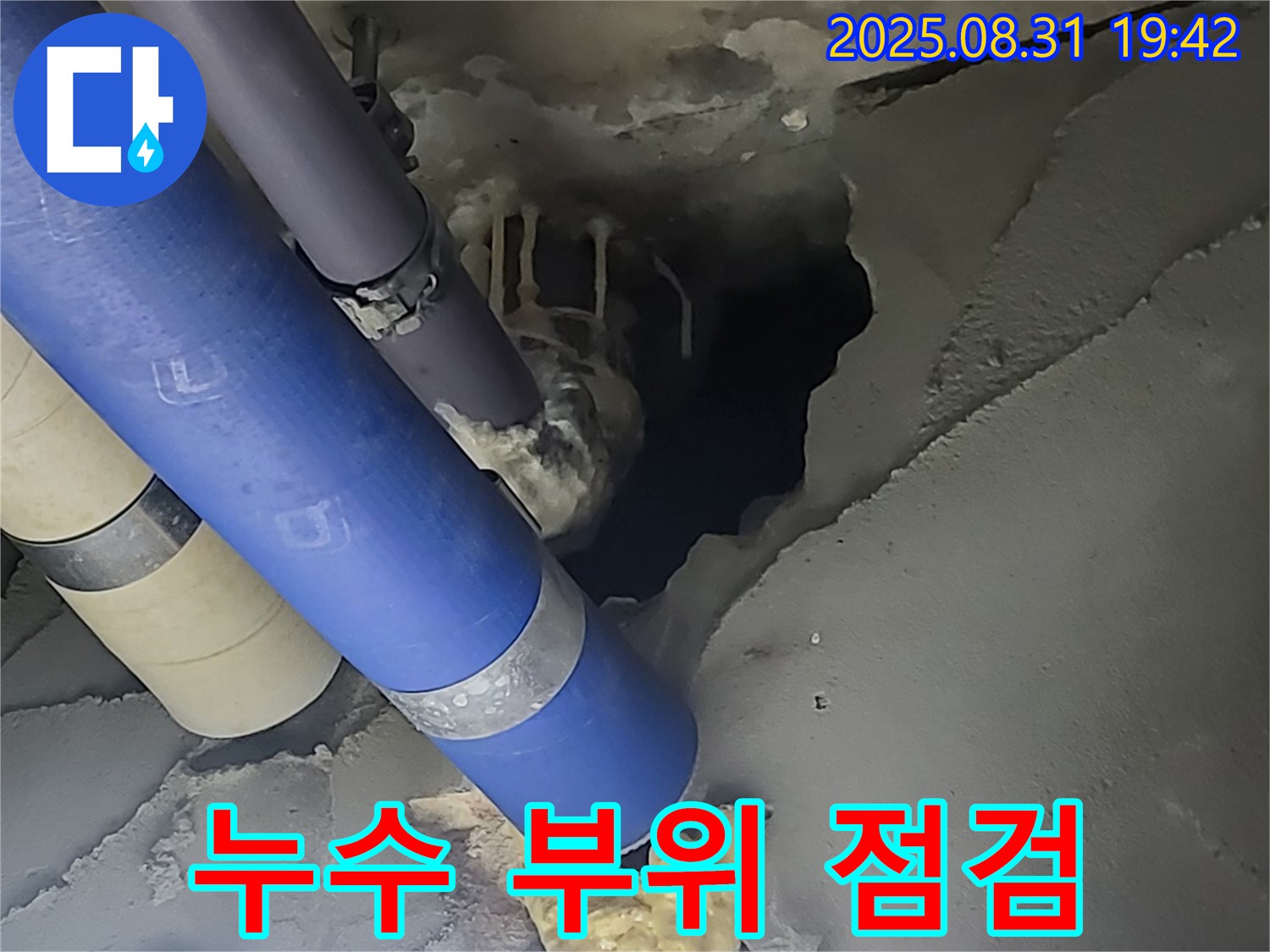 분당 운중동 산운마을 6단지 누수 - 누수 부위를 꼼꼼하게 점검하고 있습니다.