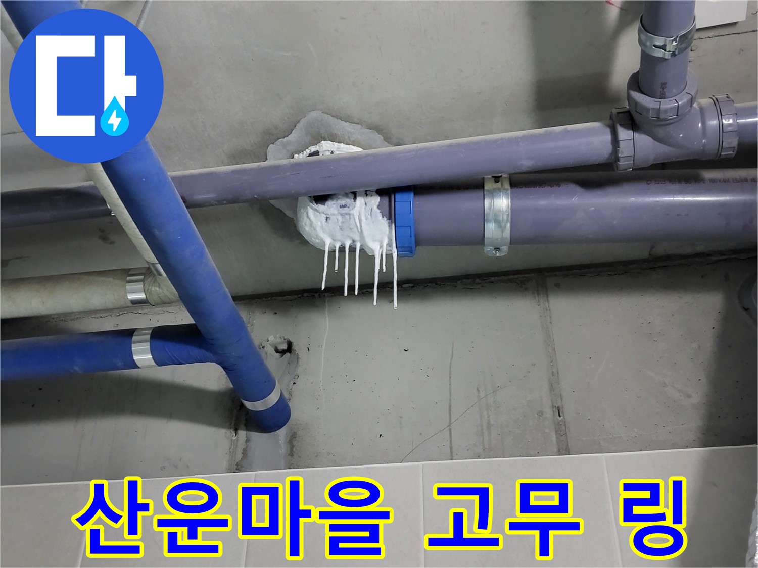 산운마을 하수 누수 - 배관 연결 부위 고무 링 손상