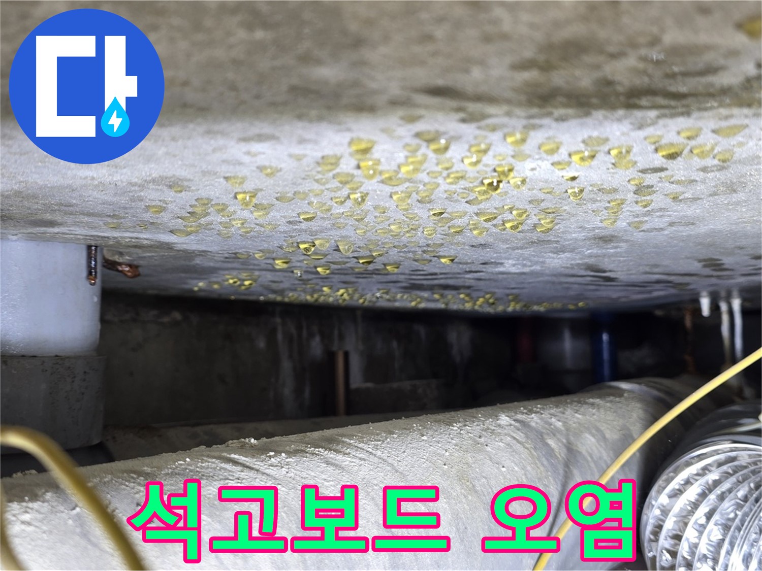 광진구 능동 빌라 천장 누수 - 석고보드 오염 상태 확인 - 누수 흔적