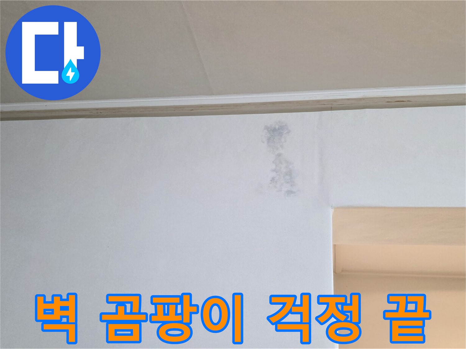 벽 곰팡이 - 곰팡이 문제를 해결하고 깨끗하게 복원된 벽면의 모습입니다. 이제 곰팡이 걱정은 끝!