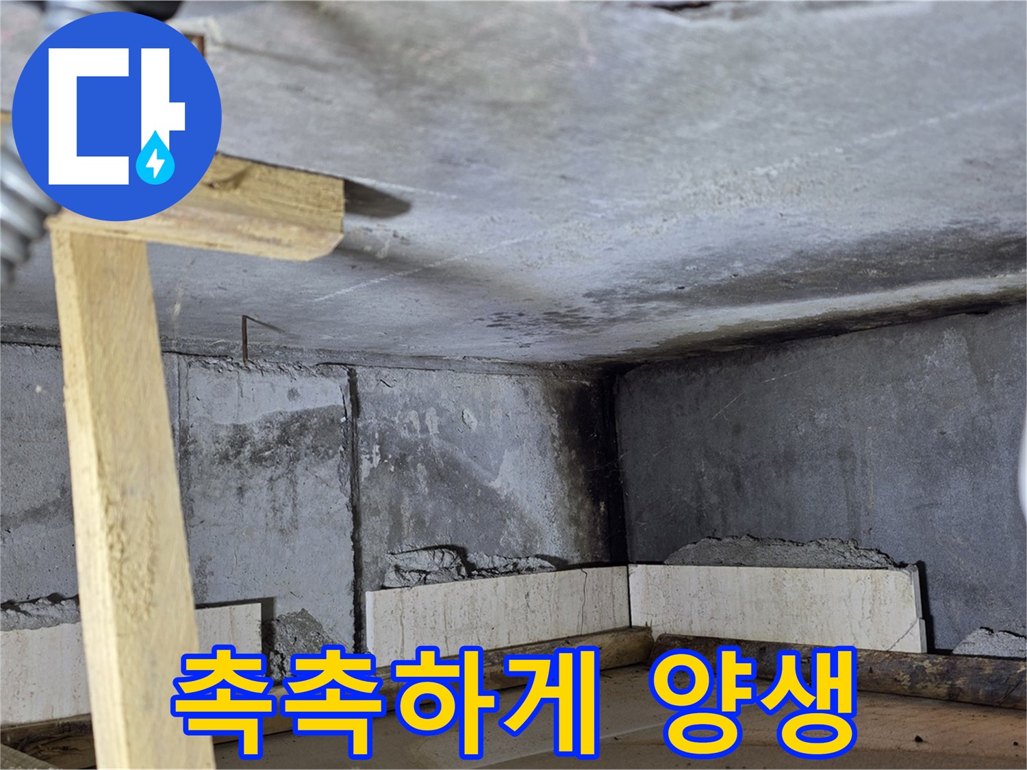 욕조 조적 시멘트 양생 - 습도 유지하며 천천히 굳히기