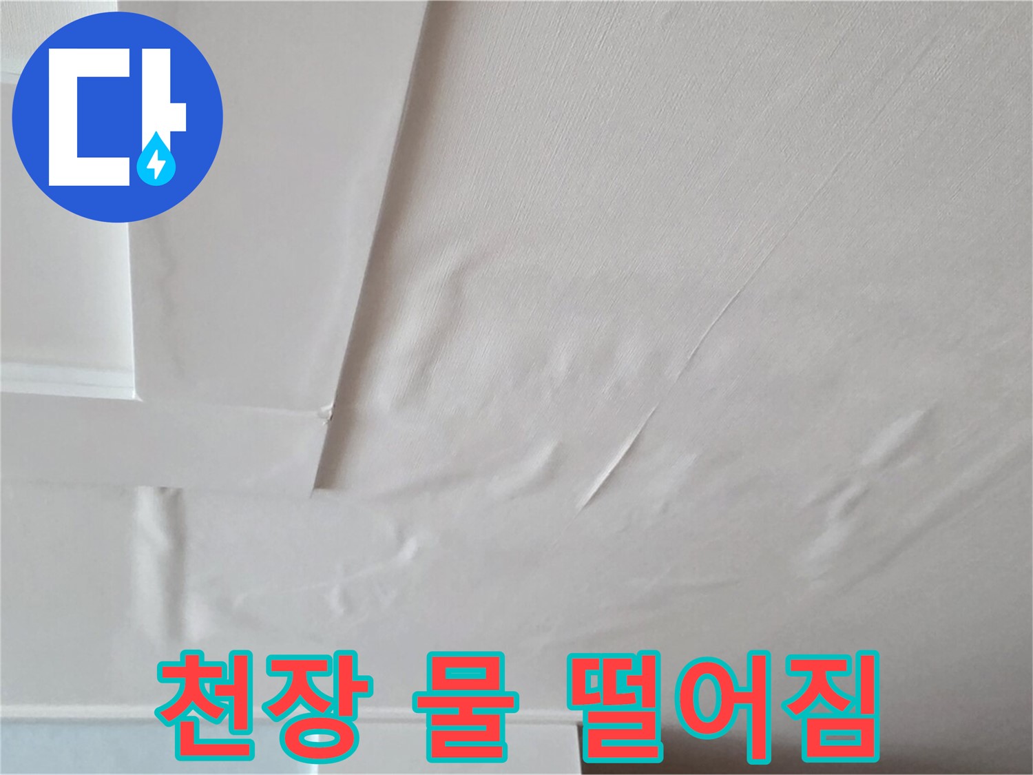 포천 일동 천장 물 떨어짐 - 누수로 인한 천장 손상 및 물 떨어짐 현상 확인