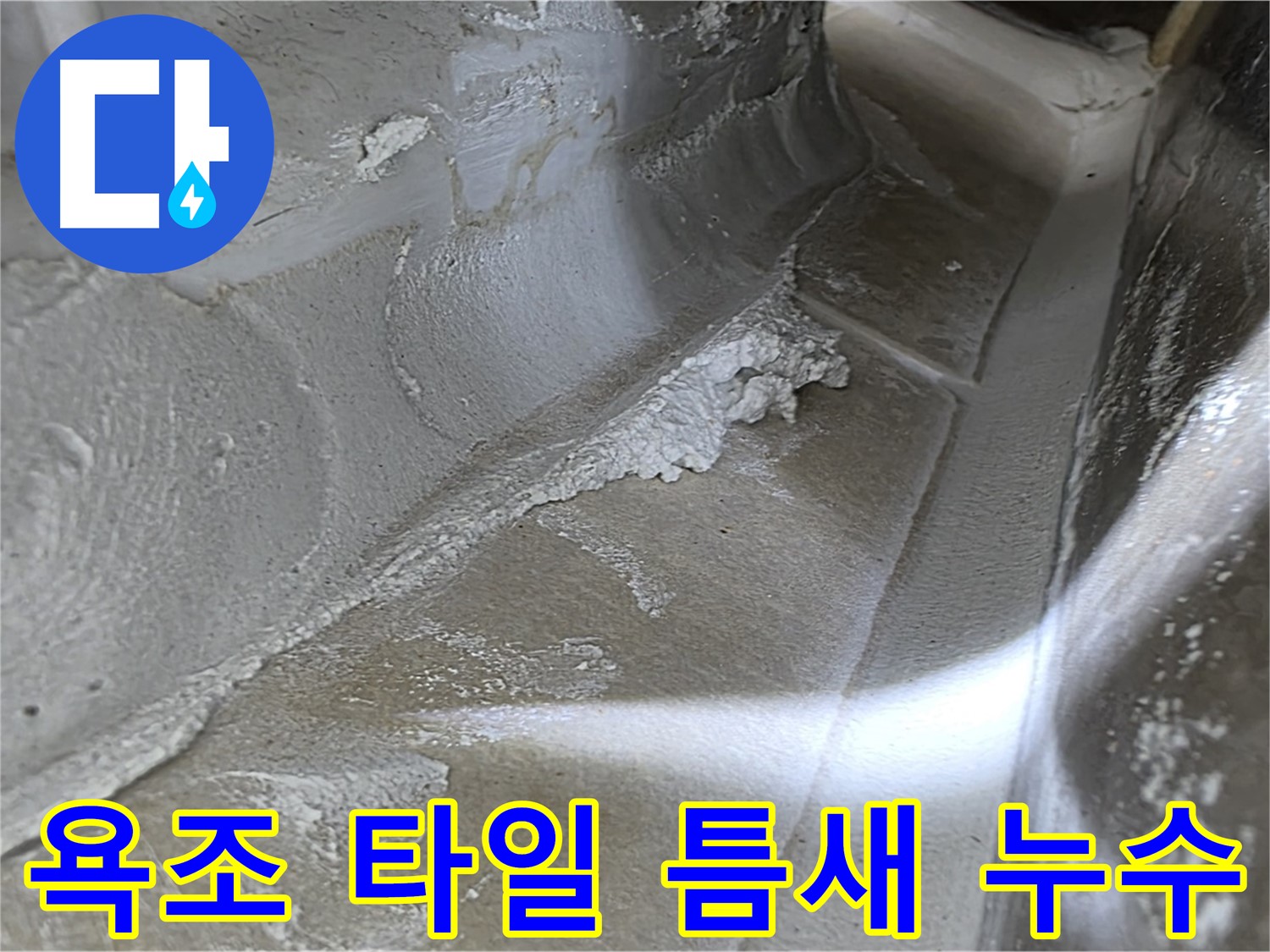 양주 옥정동 율정마을 욕조 방수 누수 - 타일 틈새로 물이 스며들어 누수가 발생할 수 있습니다.