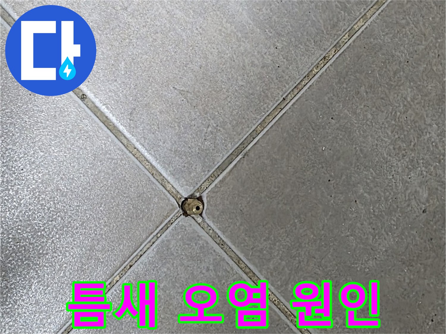 옥정 율정마을 아파트 타일 틈새 오염 - 누수 원인을 찾고 있습니다.