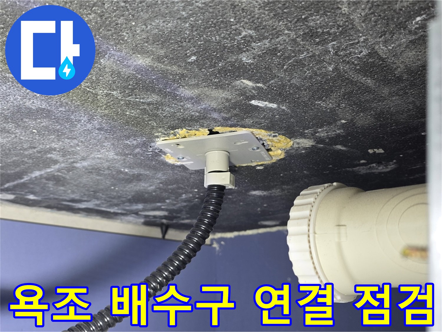 파주시 동패동 운정어반프라임 욕조 누수 - 배수구 연결 상태를 꼼꼼하게 점검하는 모습