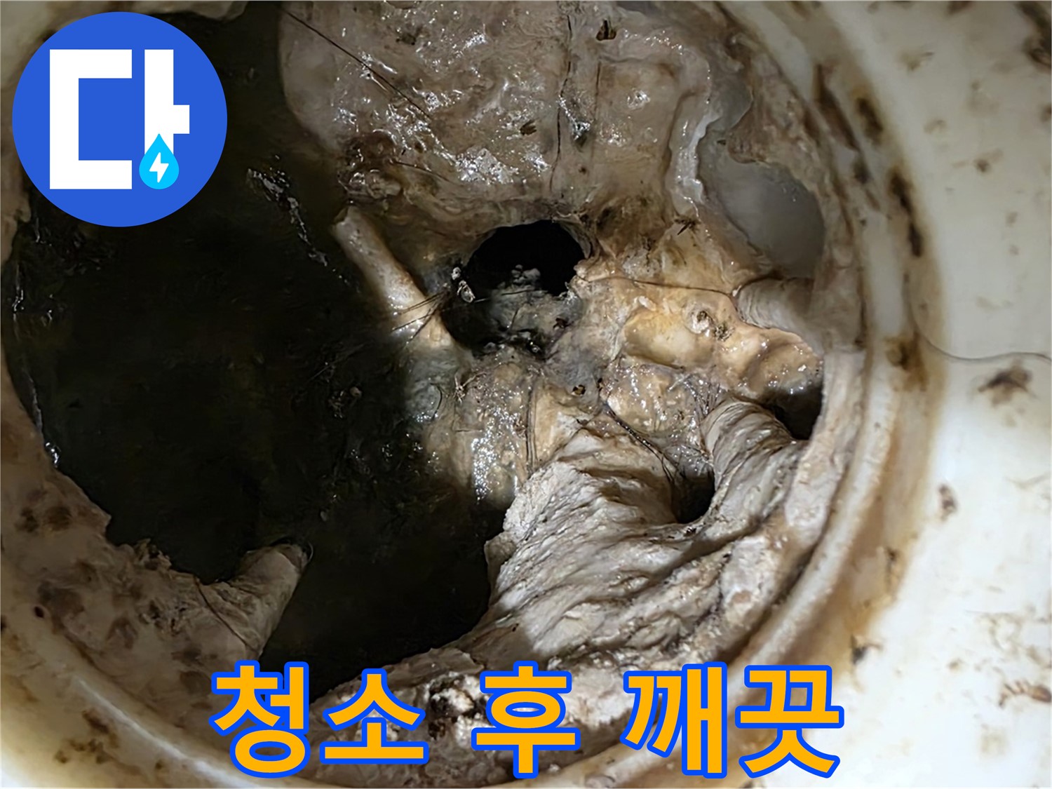 노원구 중계동 현대5차 211동 아파트 - 싱크대 배수구 청소 후 완벽하게 깨끗해진 모습