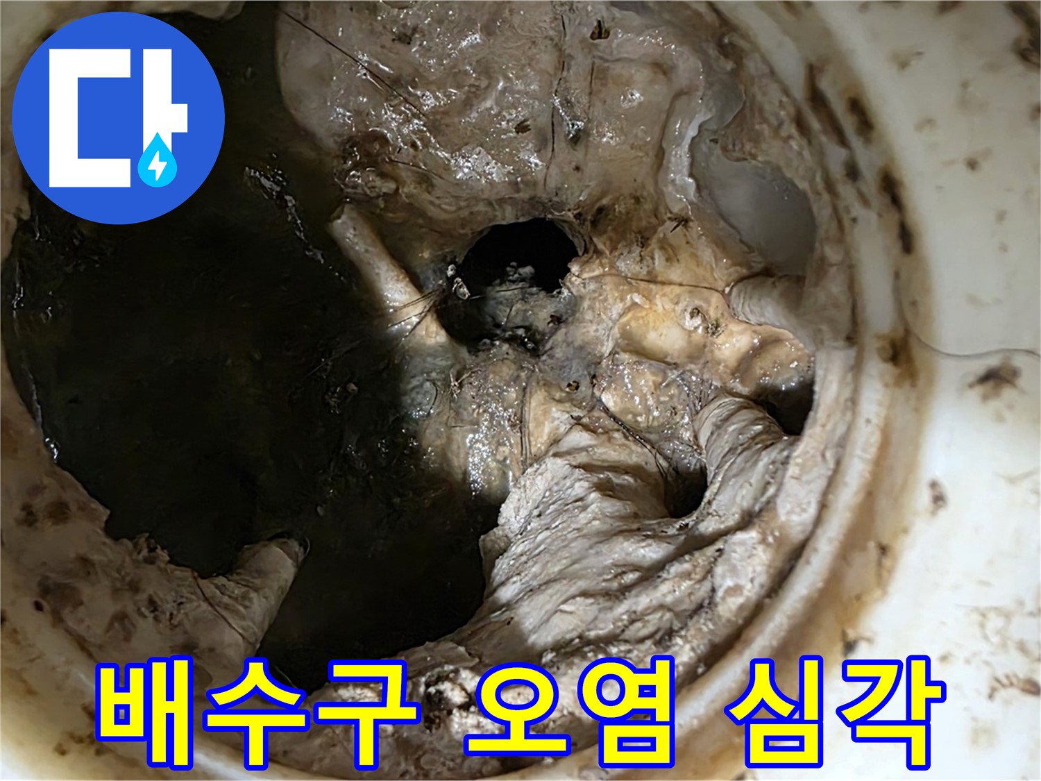 중계동 현대5차 211동 싱크대 배수구 내부 오염 - 누수 위험 경고