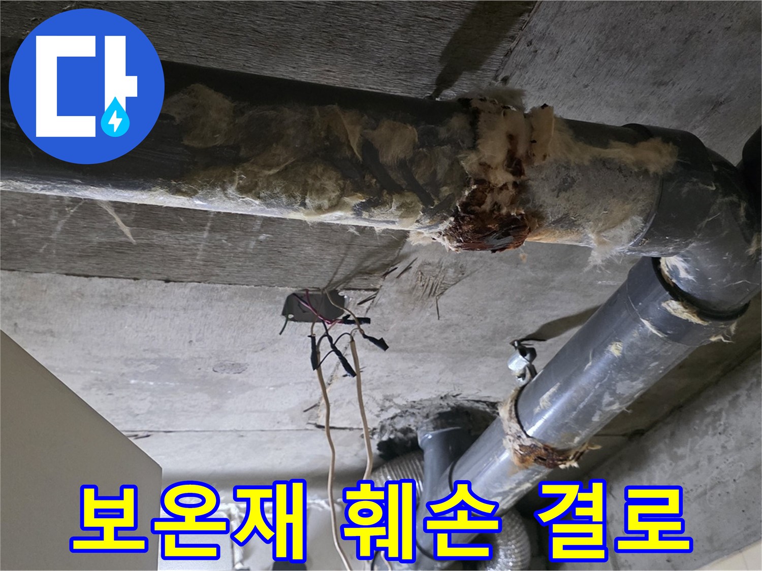 새절역 현대아파트 누수 - 오수 배관 보온재 훼손 결로 발생