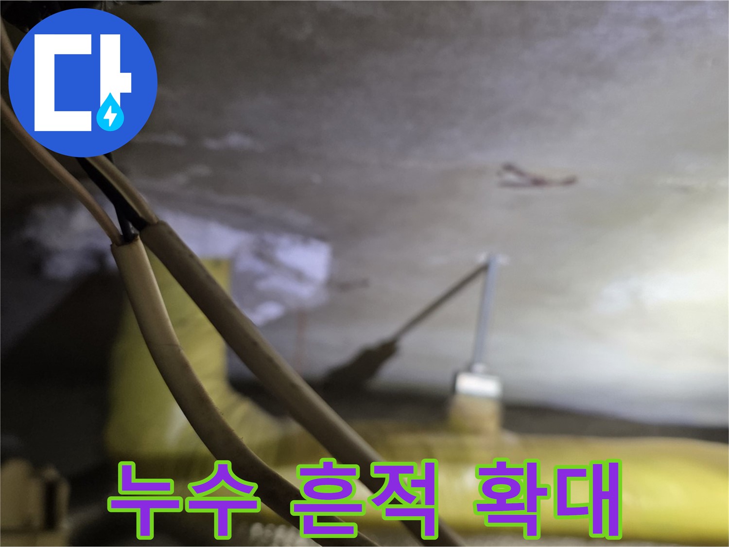 새절역 현대아파트 천장 누수 - 누수 흔적을 확대하여 정밀 분석