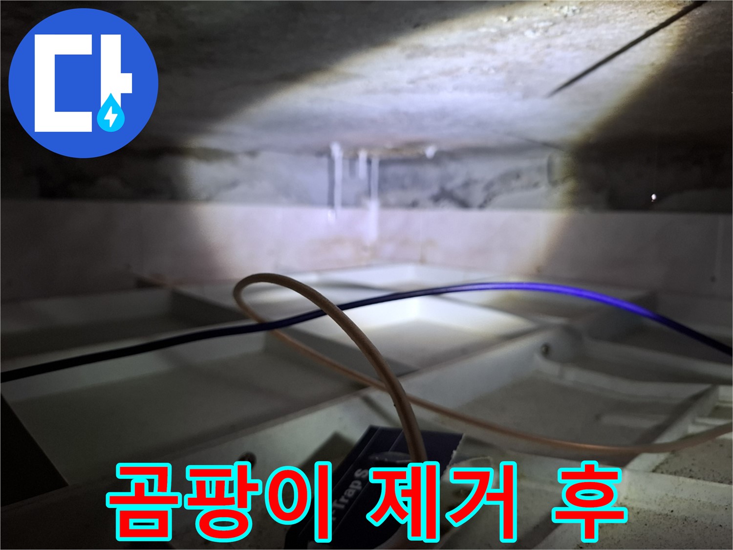 서대문구 홍은빌라 누수 - 곰팡이 제거 후 깨끗해진 천장 모습입니다.