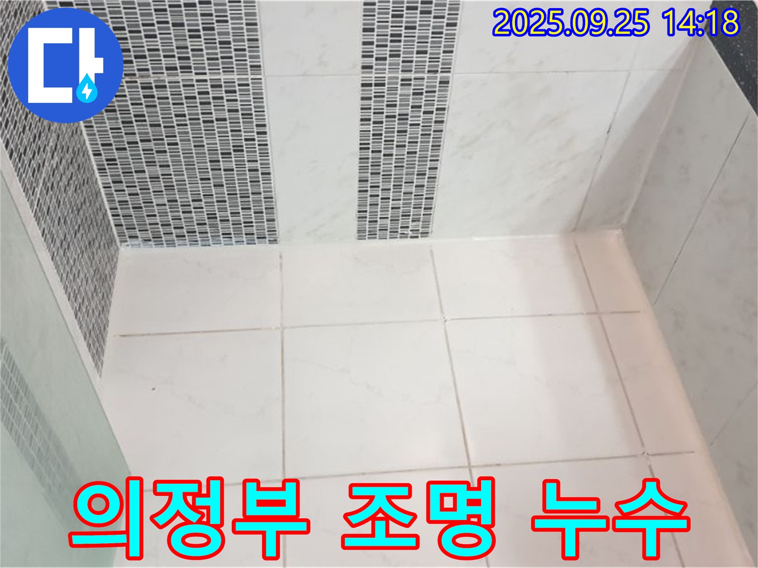 의정부시 의정부1동 조명 주변 타일 누수 - 조명 설치 부위의 틈새를 막아 누수와 전기 안전 문제를 동시에 해결합니다.