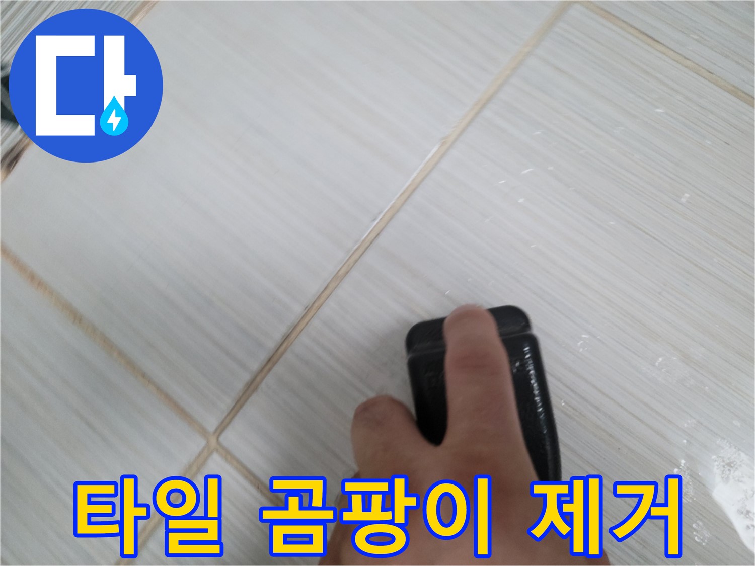타일 틈새 곰팡이 제거 - 곰팡이 제거 도구 사용