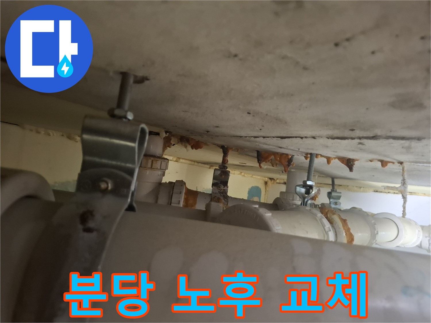 분당 봇들마을 아파트 - 배관 상태 점검, 노후 배관으로 교체 권장