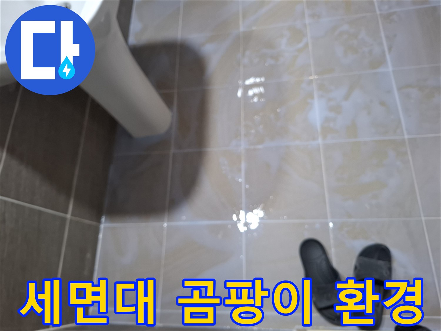 분당구 봇들마을2단지 세면대 누수 - 세면대 주변에 물기가 잘 마르지 않아 곰팡이가 번식하기 쉬운 환경의 누수