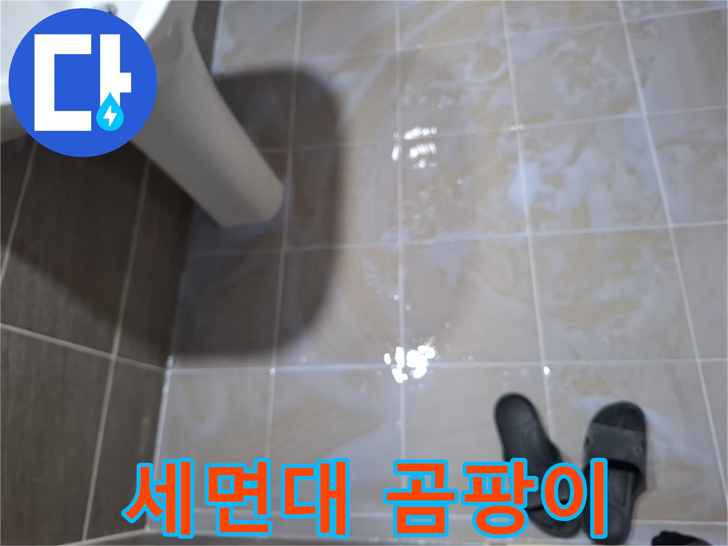 성남 삼평동 세면대 누수 - 세면대 주변에 곰팡이를 방치하여 누수가 심화된 모습