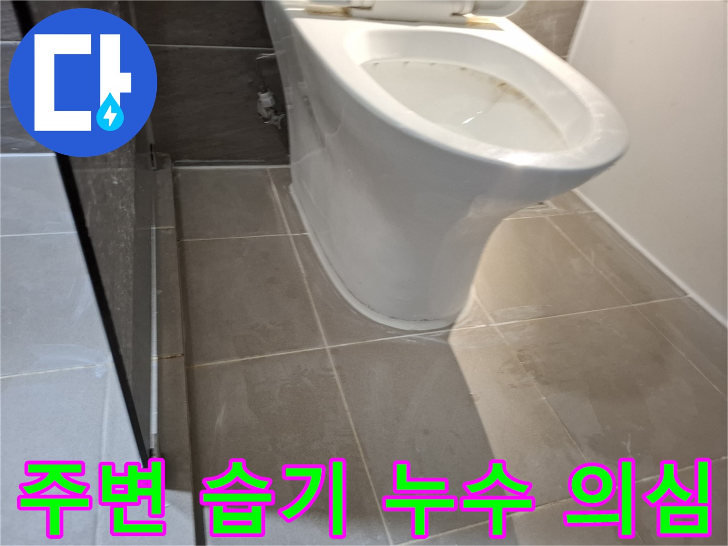판교 삼평동 봇들마을 변기 주변 습기 - 누수 초기 증상 의심