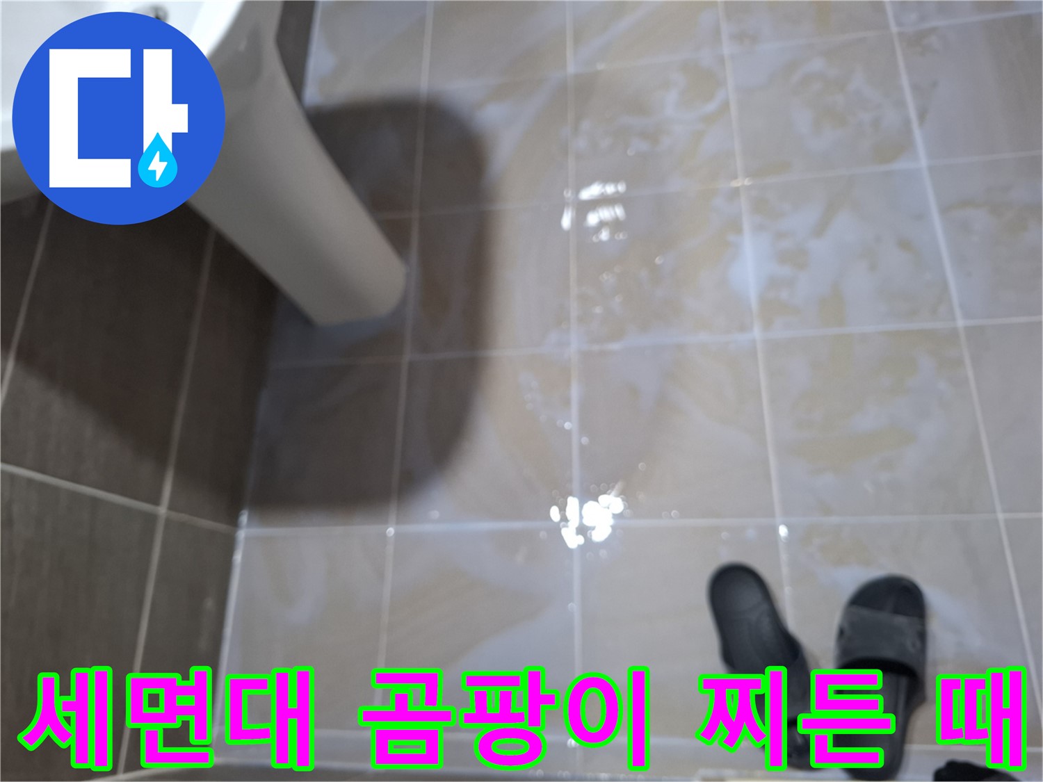 판교 삼평동 세면대 누수 - 타일 틈새 검은 곰팡이- 찌든 때- 악취가 심각한 건강 위협 누수
