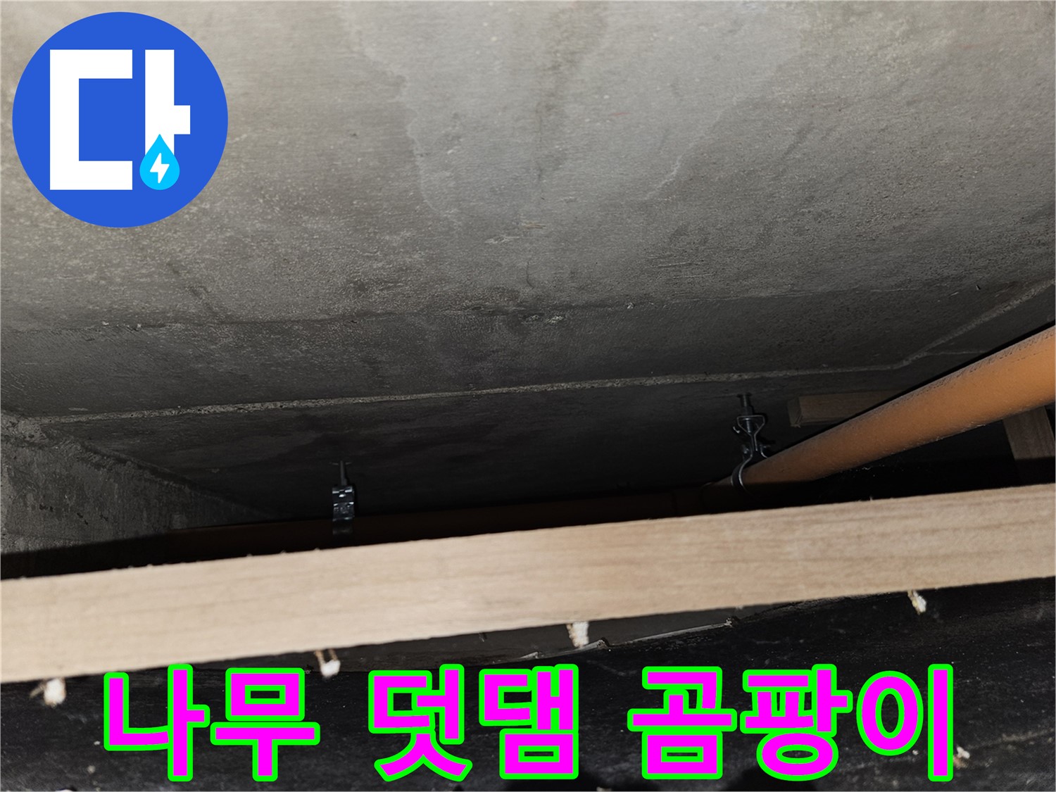천장 배관 - 나무 덧댐 - 곰팡이, 변형, 하중 집중 우려