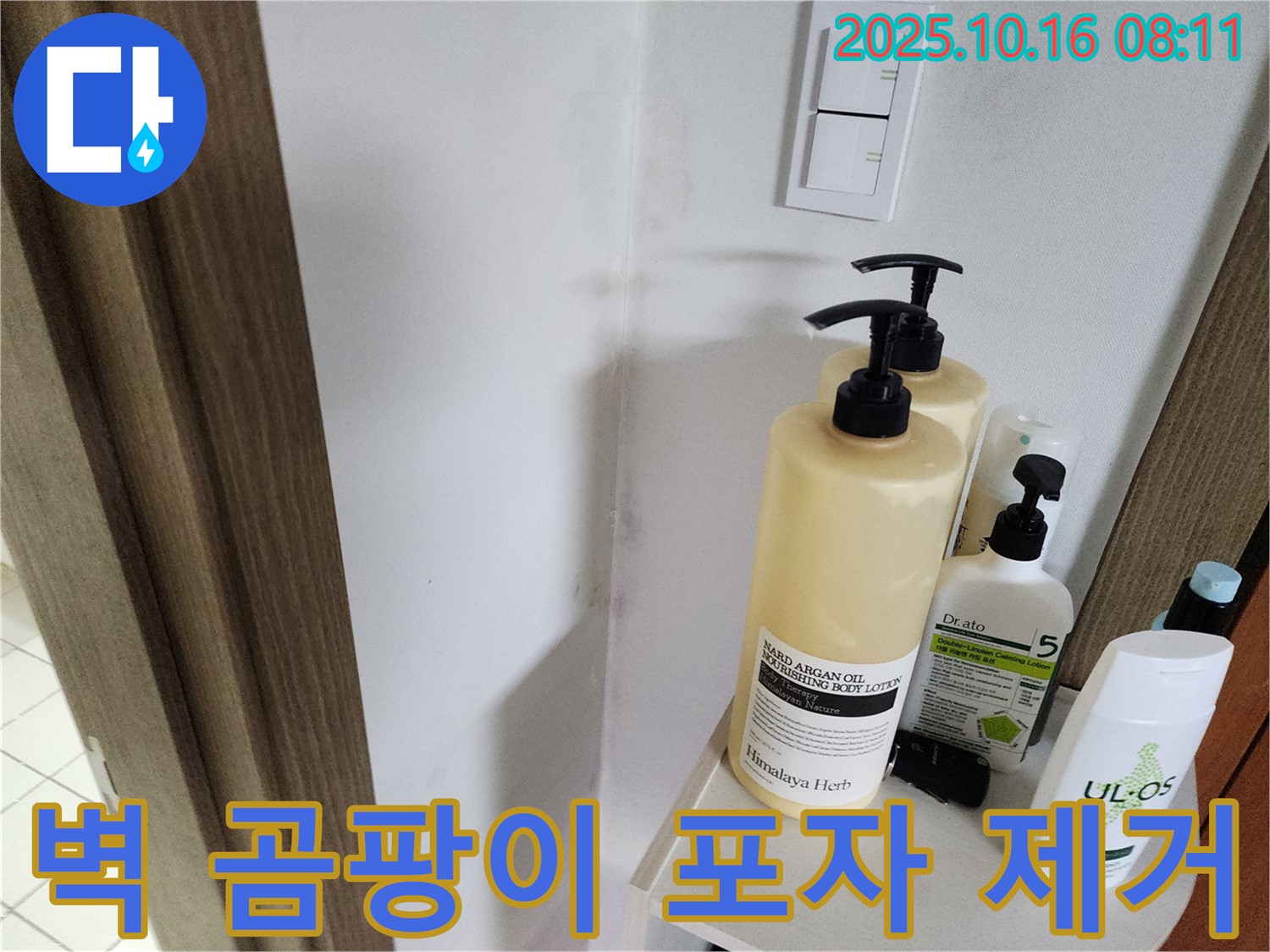 양주시 남면 경신리 욕실 - 벽 곰팡이 문제 - 곰팡이 포자까지 완벽하게 제거하는 시공