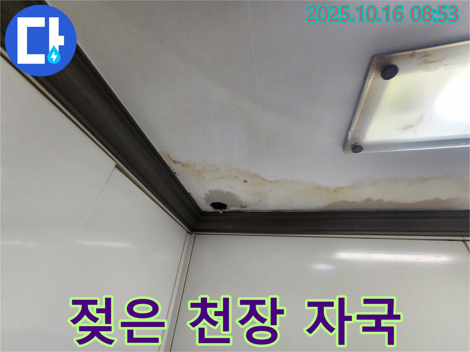 양주시 남면 경신리 천장 누수 - 젖은 천장 자국 확인