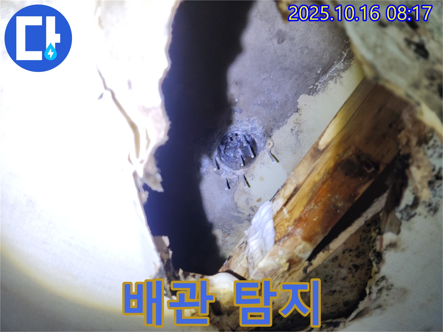 양주시 남면 천장 누수 - 천장 속 숨겨진 배관 누수를 첨단 장비로 정밀하게 탐지하는 작업입니다.