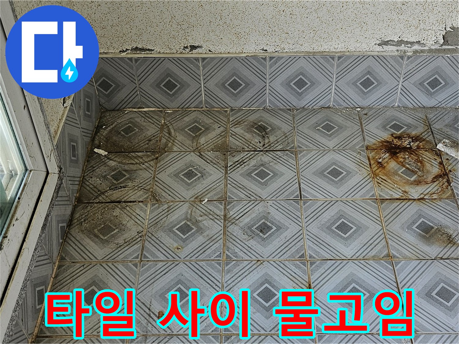 양천구 신월동 누수 - 타일 사이 물고임으로 인한 누수