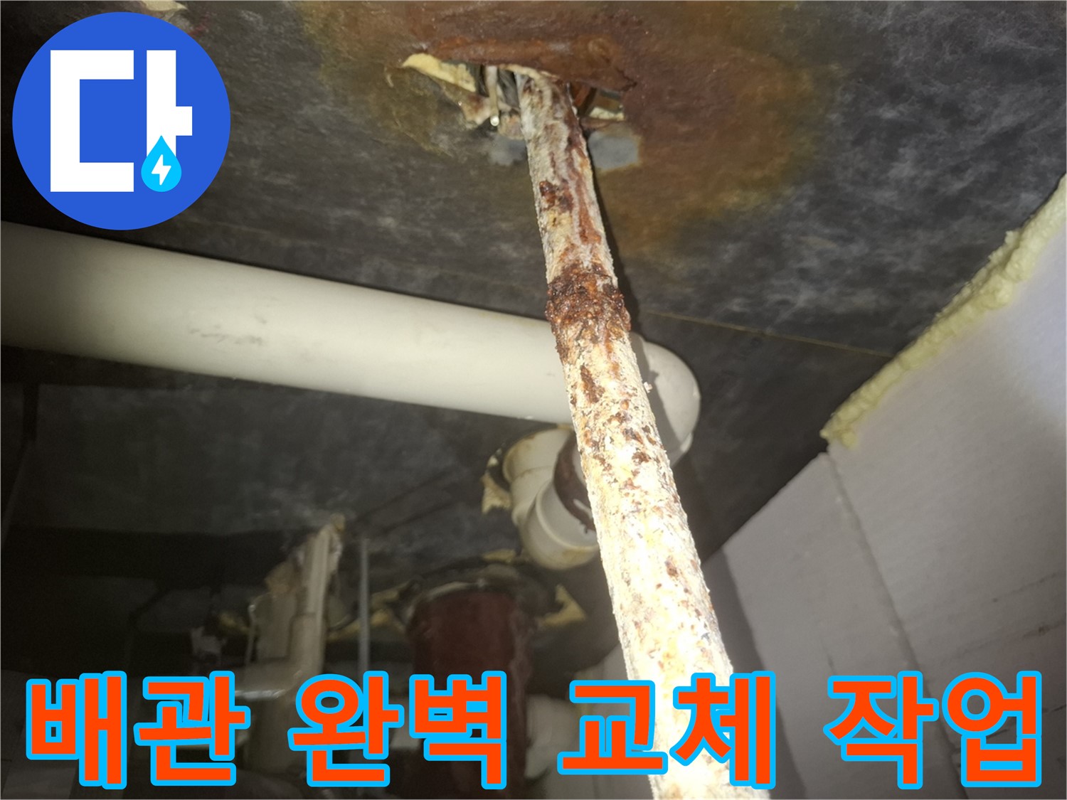 수원 신풍동에서 낡은 배관을 누수 방지를 위해 완벽하게 교체하고 있습니다 - 꼼꼼한 시공으로 누수 재발을 방지합니다.