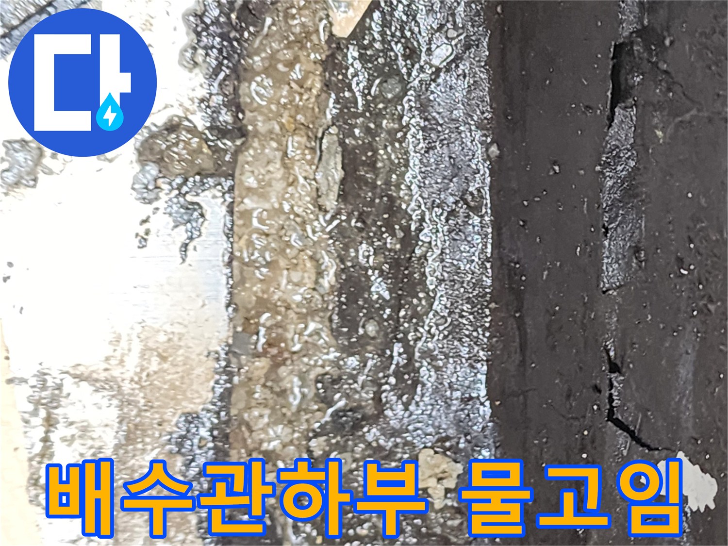 양주시 산북이동-배수관 주변에 고인 오염된 물과 슬러지 상태