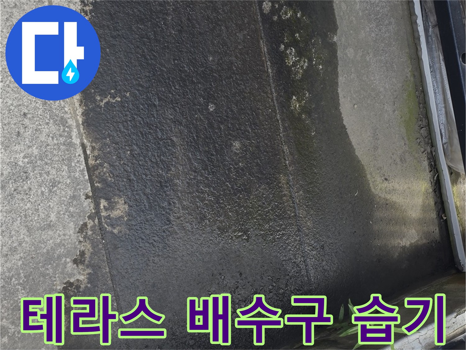 테라스 배수구 주변 습기 - 배수 불량? 누수 시작일까요?