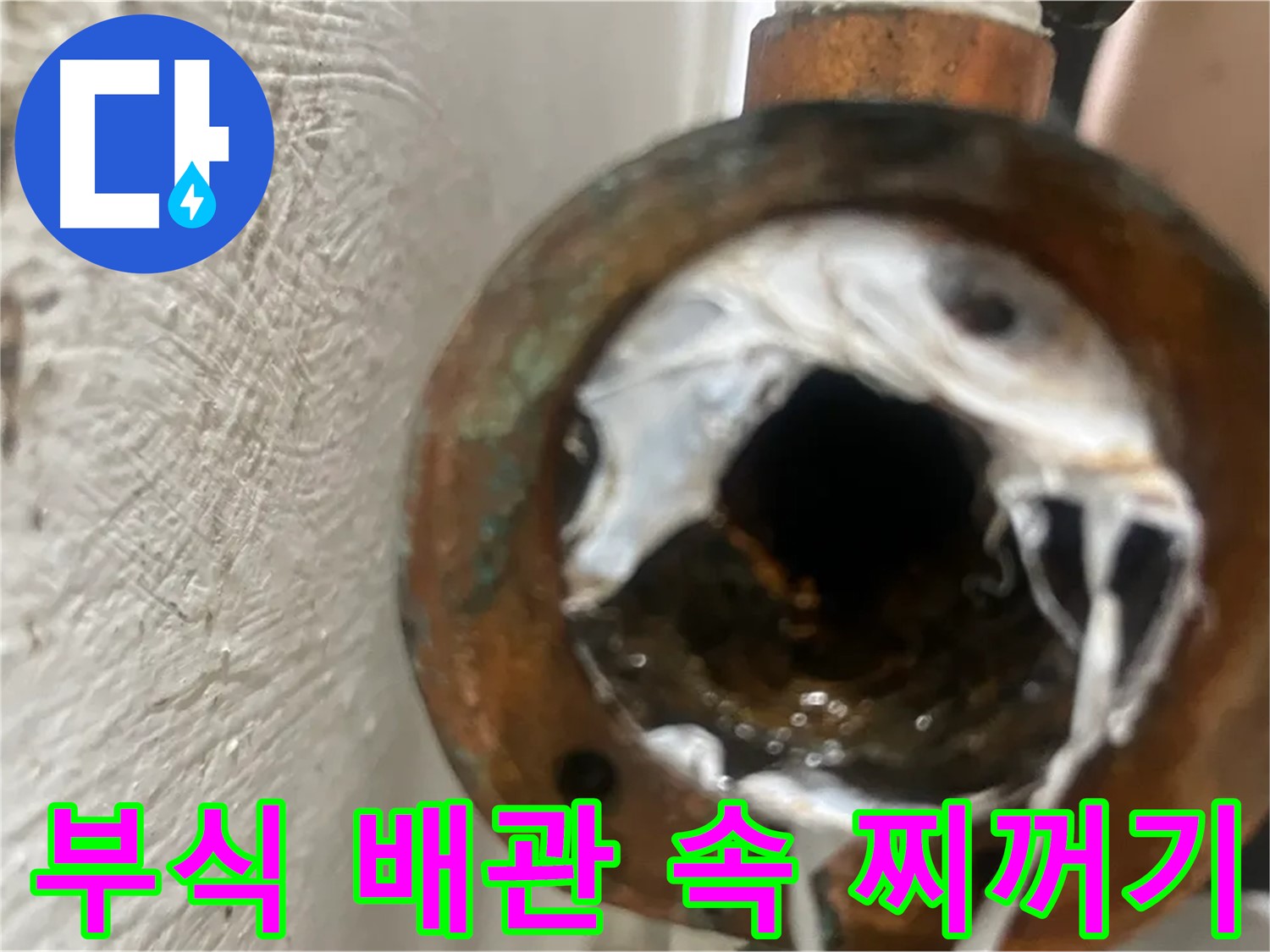 양천구 누수 - 부식된 배관 속 하얀 찌꺼기 제거