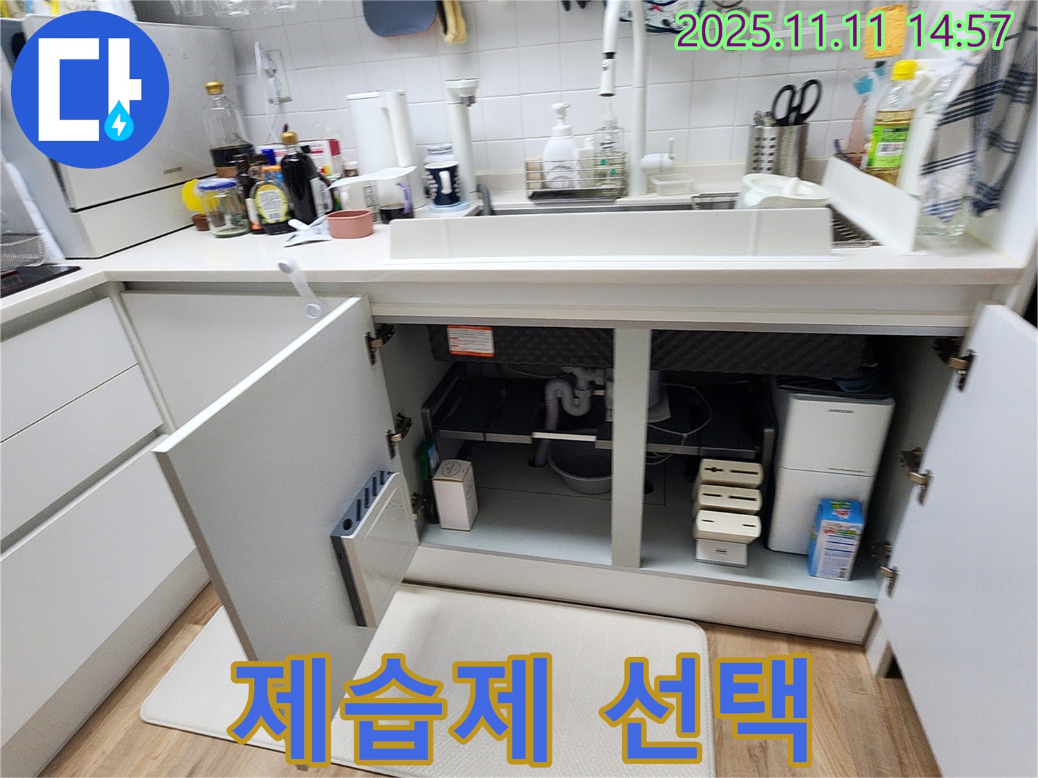 싱크대 누수 - 곰팡이 예방을 위한 제습제 선택