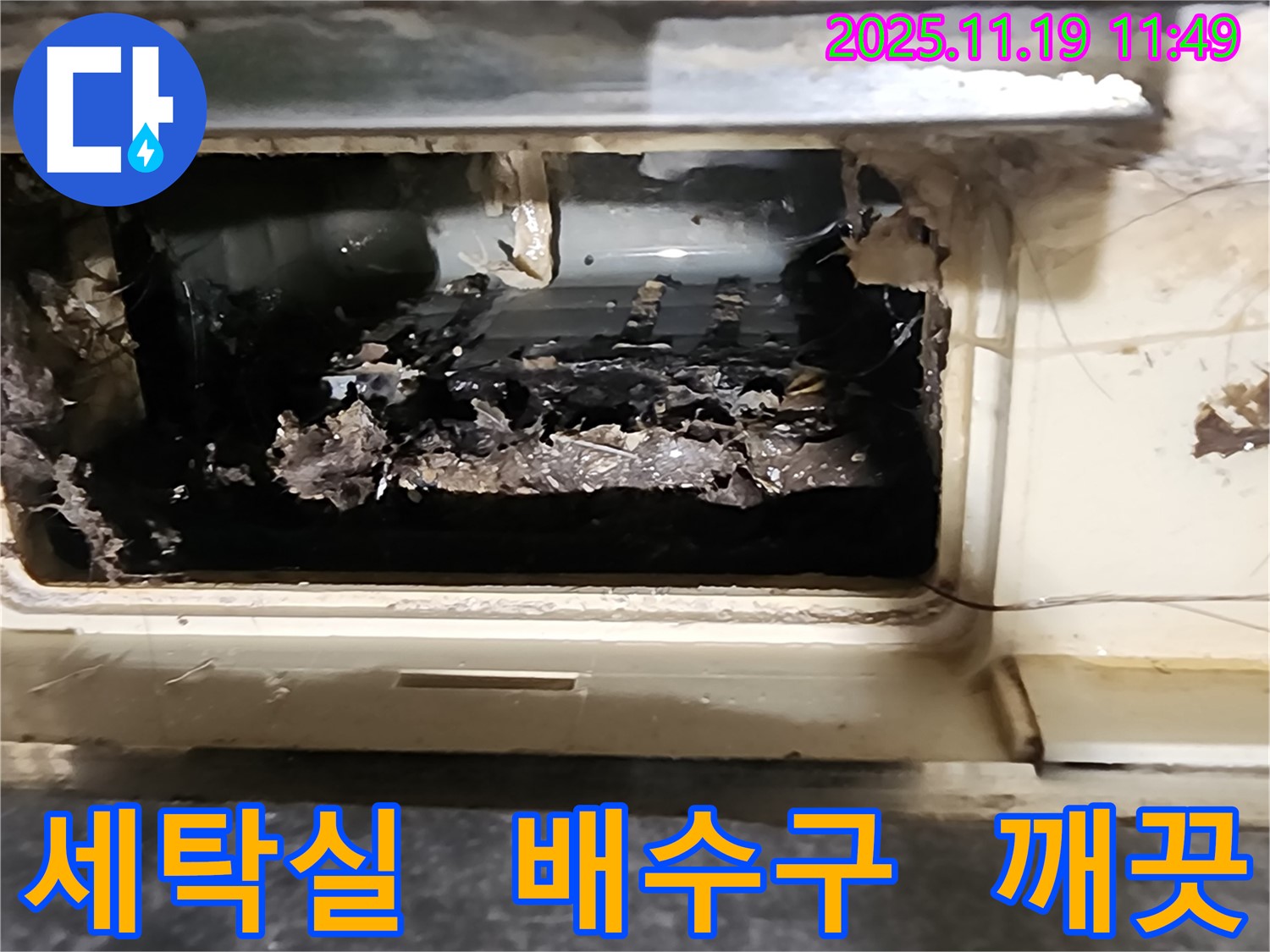 포천 누수 해결, 내촌 마명리 세탁실 배수구 - 깨끗한 배수구로 변신